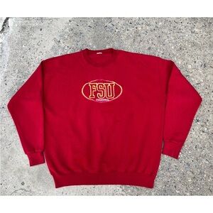Vintage FSU Seminoles Florida State University Crewneck Sweater Red XL